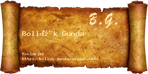 Bollók Gunda névjegykártya